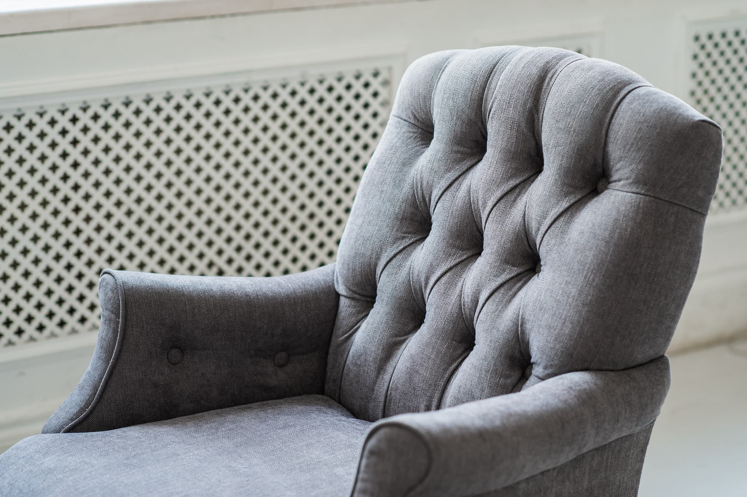 Polsterstoff-Textur — Nahaufnahme eines bezogenen Sofas